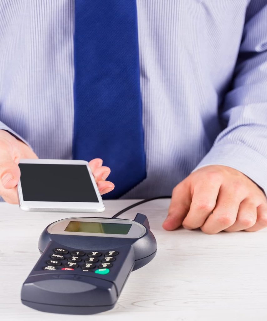 Customer completing a seamless online payment with fast delivery service