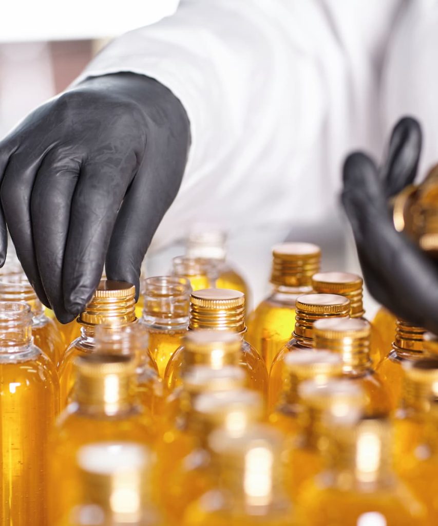 Team working on innovative product development process.